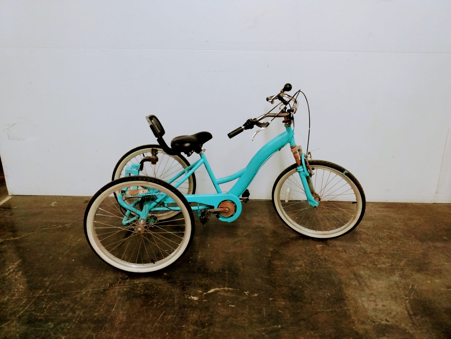 Tricycle et chariot adapté