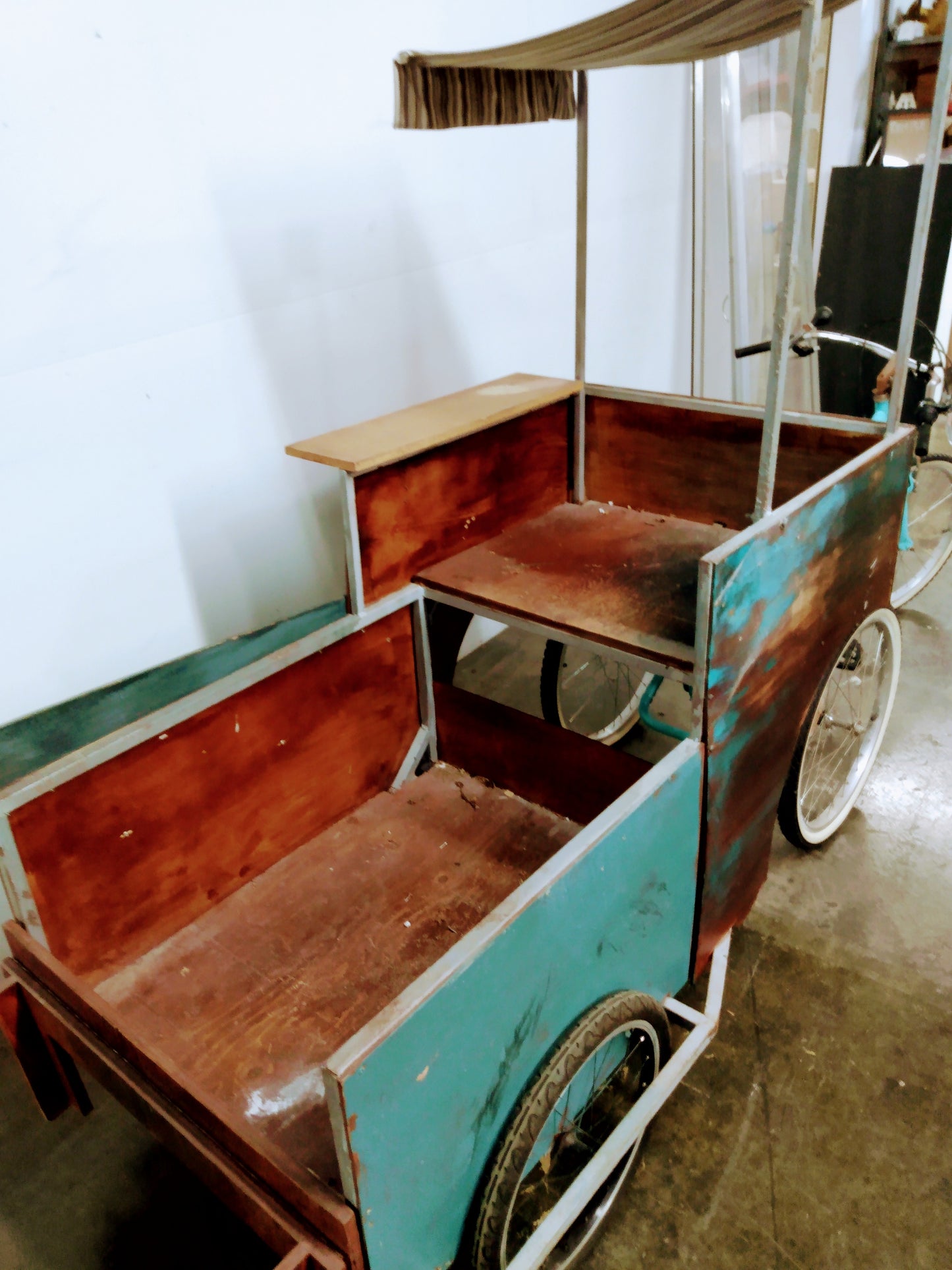 Tricycle et chariot adapté