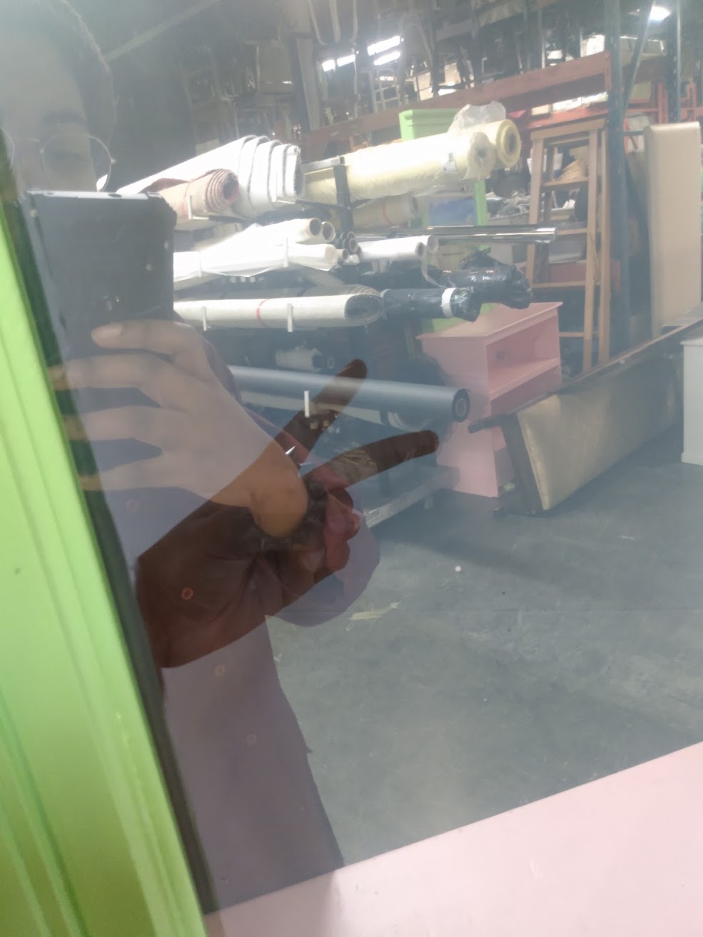 Commode à miroir (sans tain) - Rose et verte