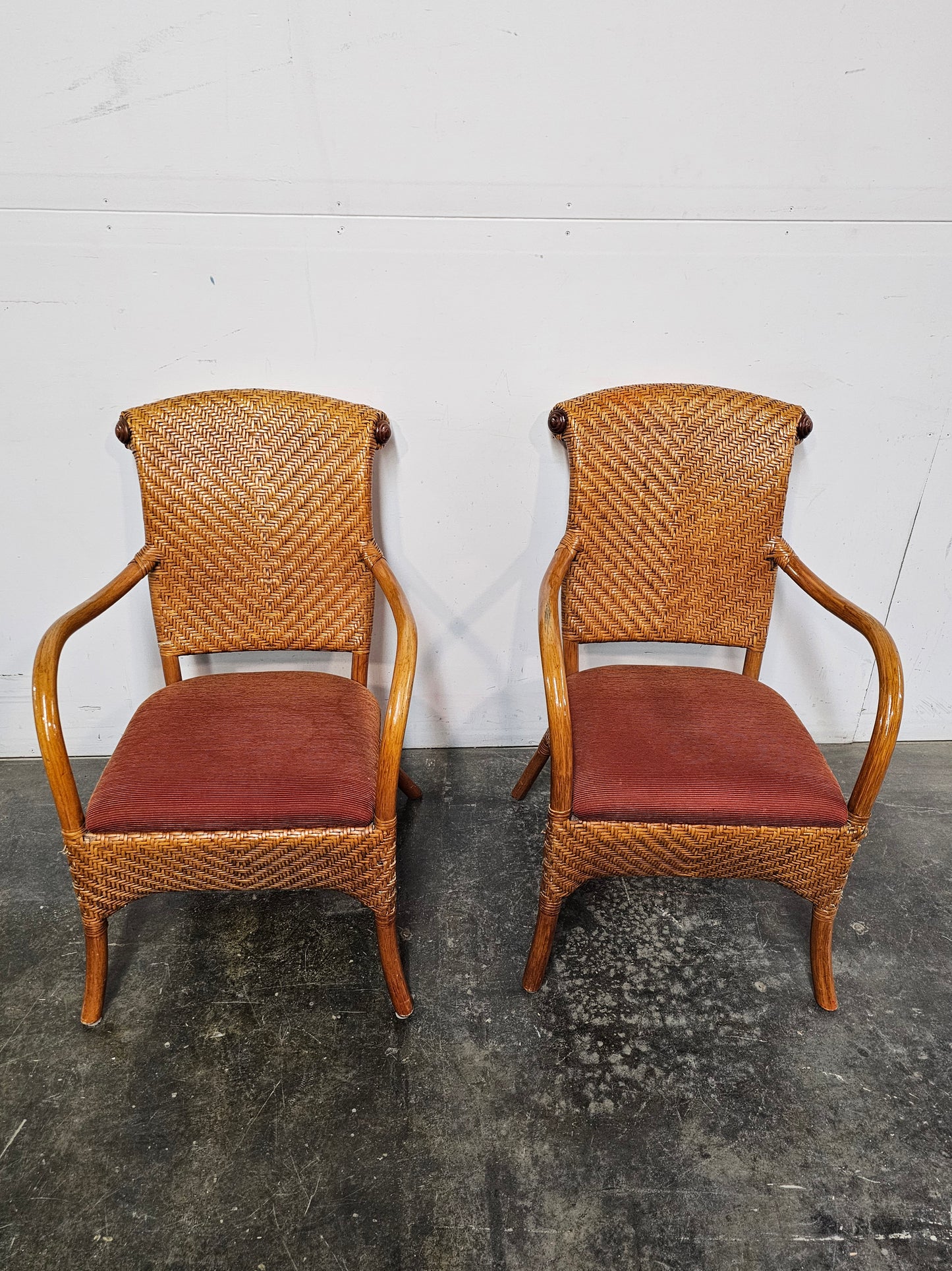 Fauteuil en bambou et velours