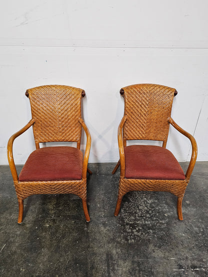 Fauteuil en bambou et velours