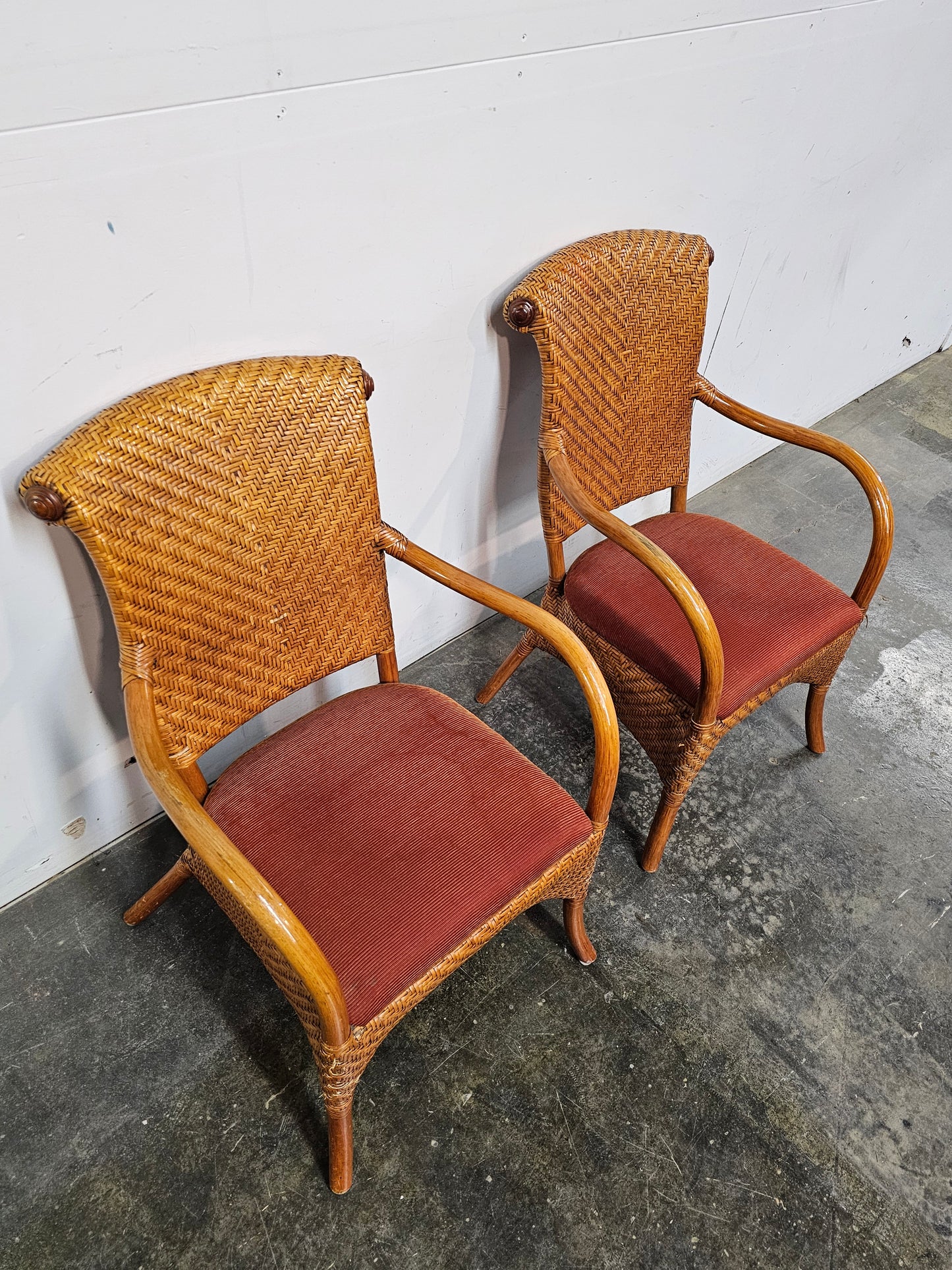 Fauteuil en bambou et velours