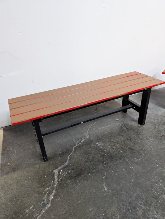 Banc faux bois et métal