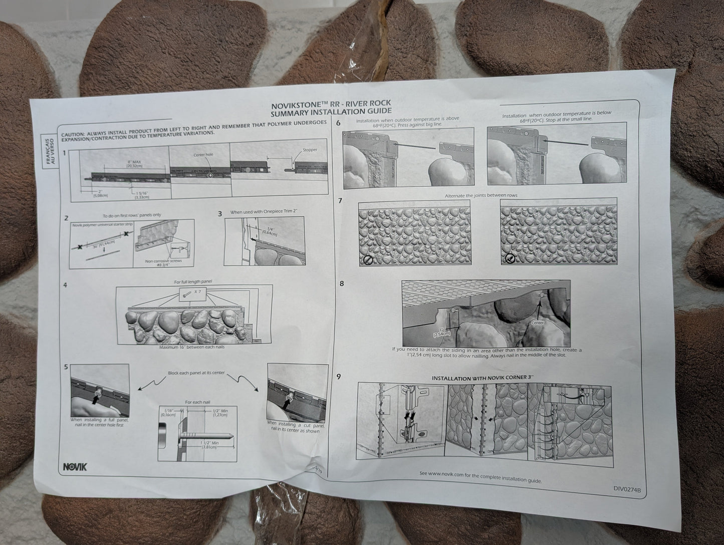 Revêtement de Pierres de rivière