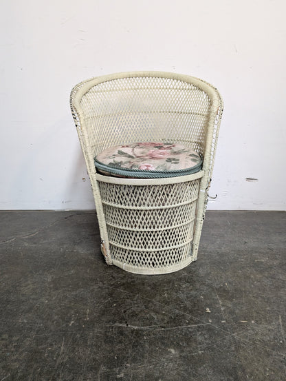 Fauteuil en rotin blanc