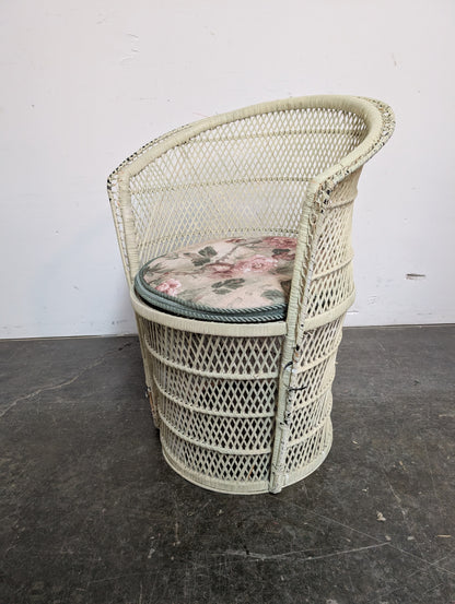 Fauteuil en rotin blanc