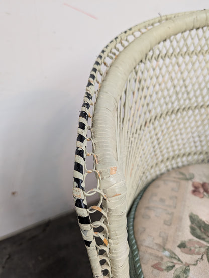 Fauteuil en rotin blanc
