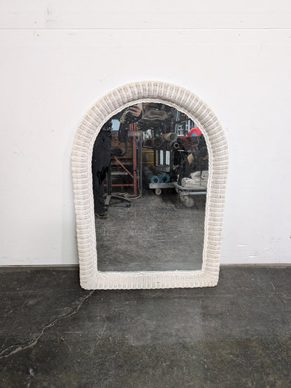 Miroir en osier blanc