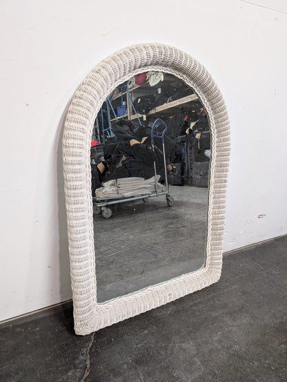 Miroir en osier blanc