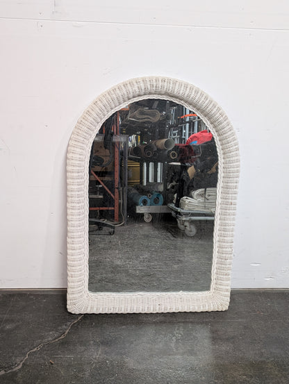 Miroir en osier blanc