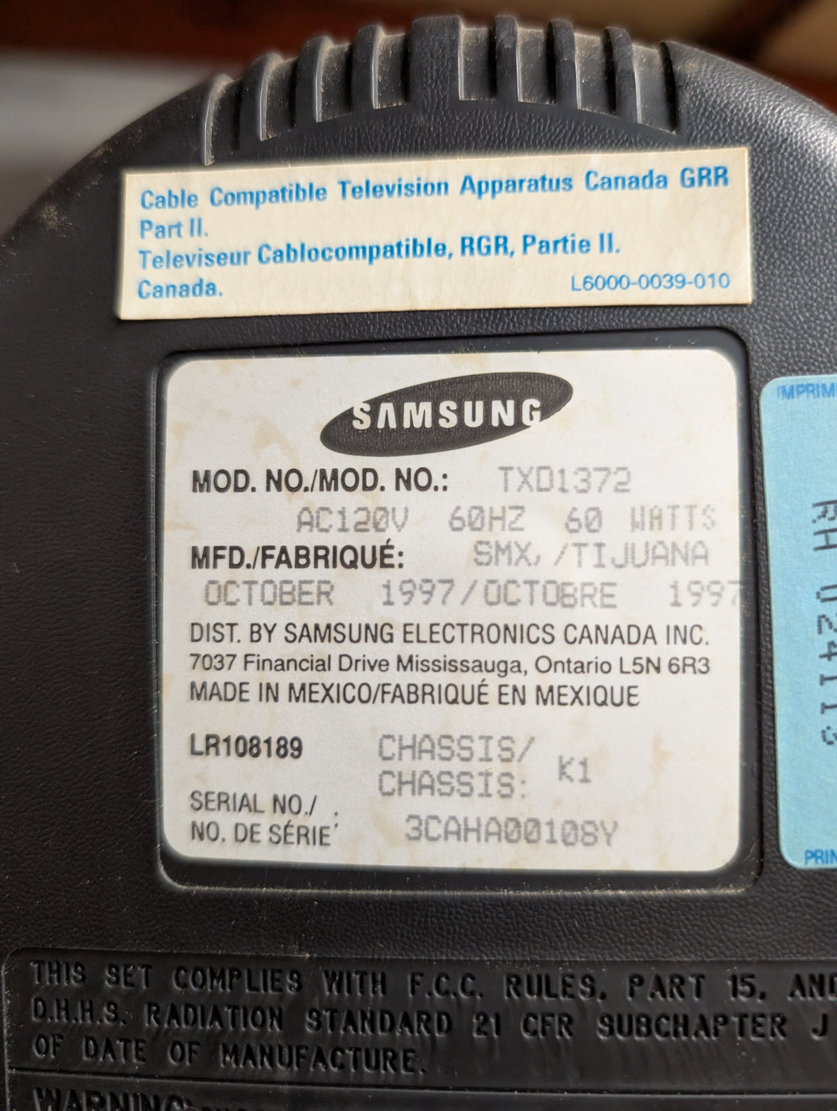 Télévision cathodique Samsung 14"