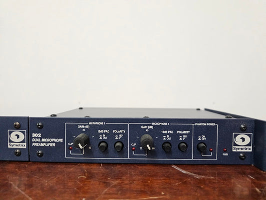 Symetrix 302 Dual Channel Microphone Preamplifier | 302 Dual Mic Pre-Amp